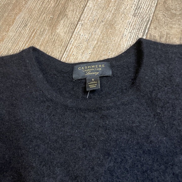 Charter Club 100% Cashmere Luxury Sweater Jumper Black Small Womens Crew Neck - Picture 3 of 5